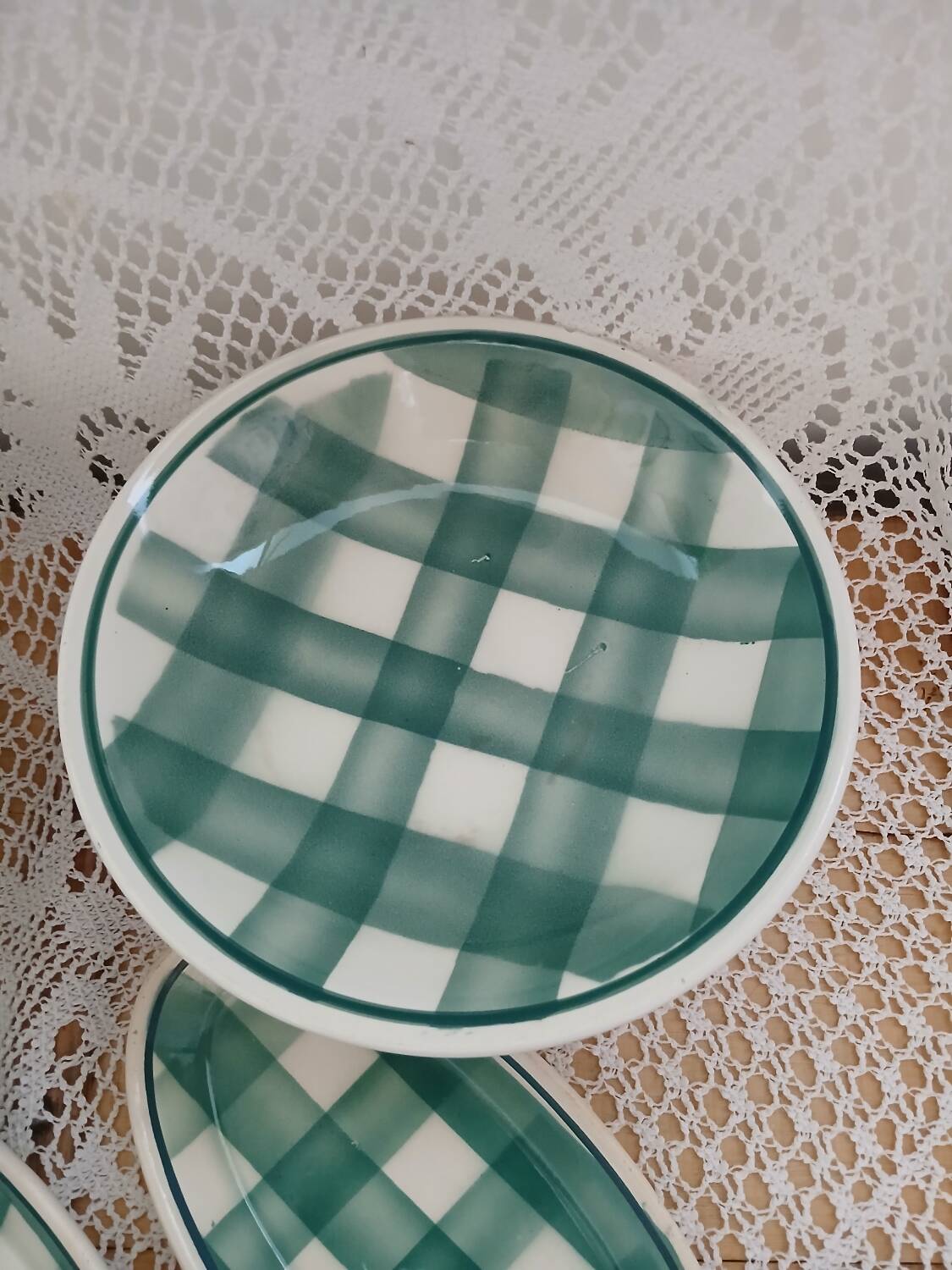Set of antique Scottish tile dishes