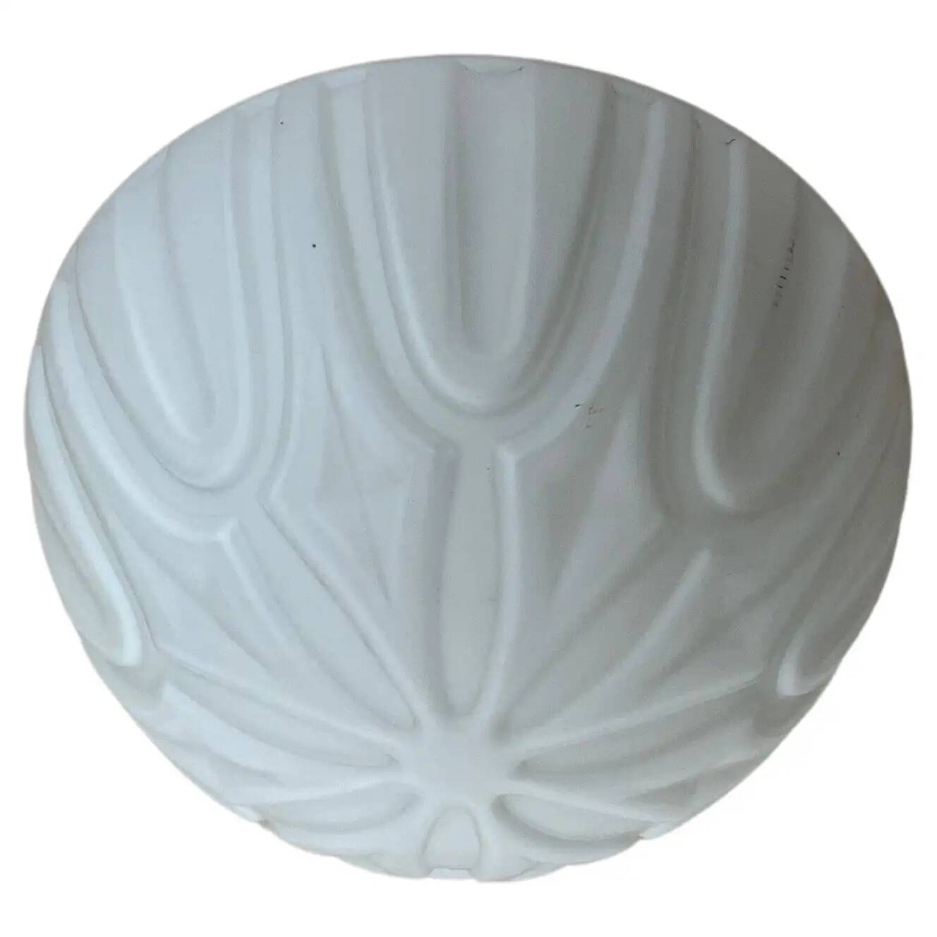 Pair of midcentury design glass ceiling lamps/flush mounts or wall lamps, 1970s