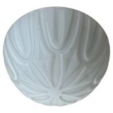 Pair of midcentury design glass ceiling lamps/flush mounts or wall lamps, 1970s