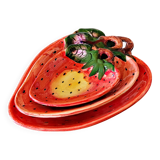 Strawberry slip bowls and dishes on feet