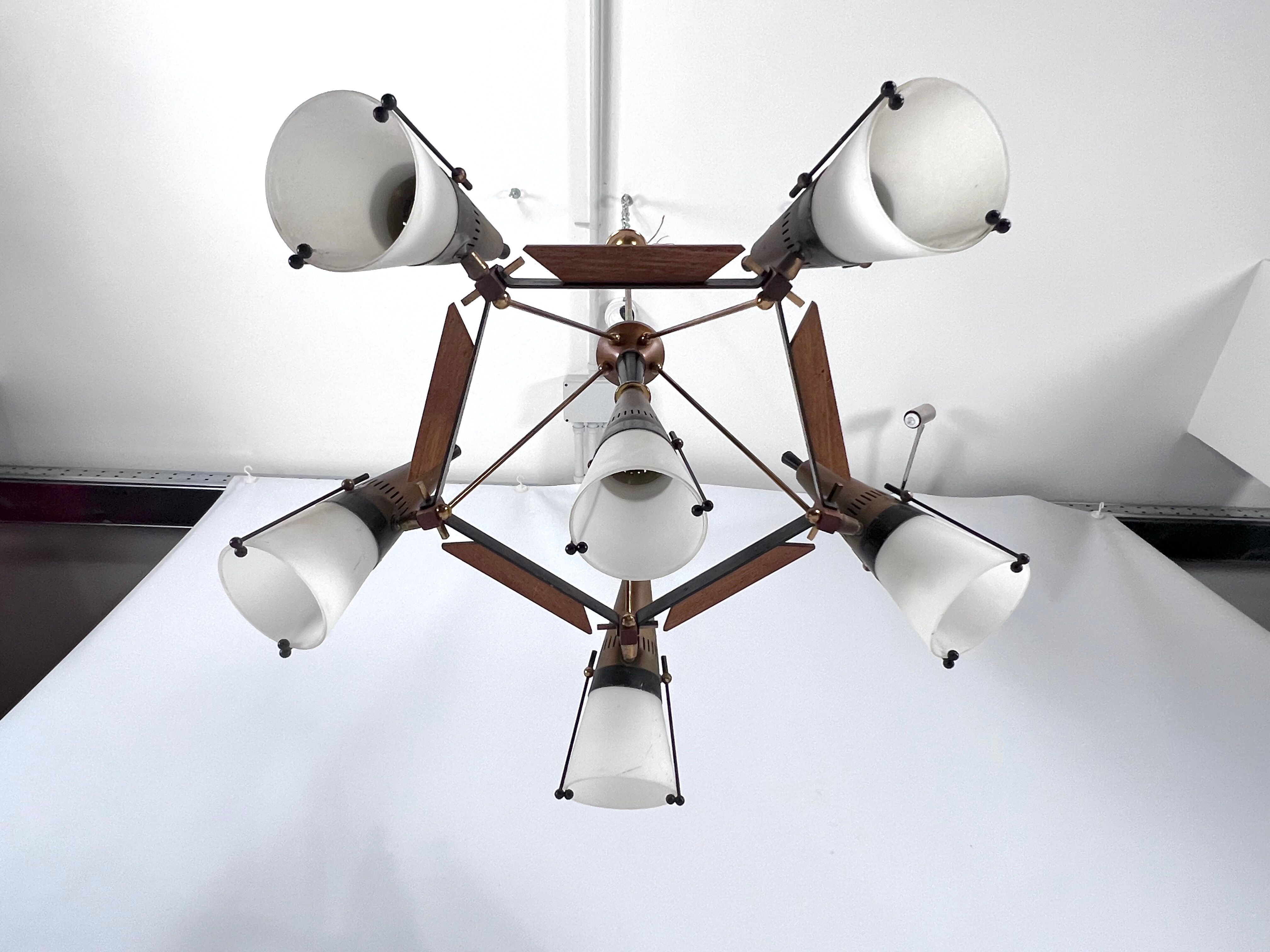 Mid-Century Modern sputnik chandelier, Italy 1950s