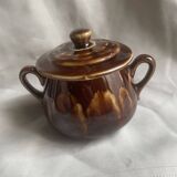 Vintage Belgian earthenware sugar bowl