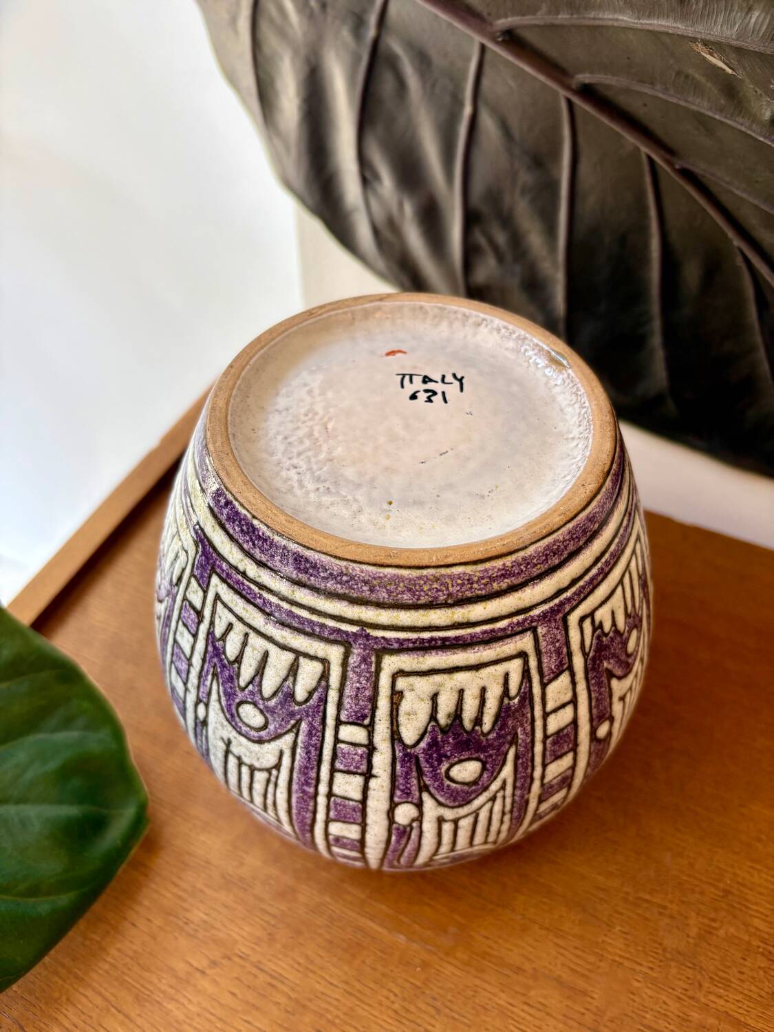 Italian ceramic vase – geometric decoration 1960s/70s