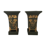 Pair of day-to-day tin planters Directory