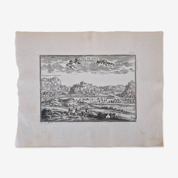 Gravure sur cuivre XVIIème siècle  "Fort de Joux"  Par Sébastien de Pontault de Beaulieu (1612-1674)