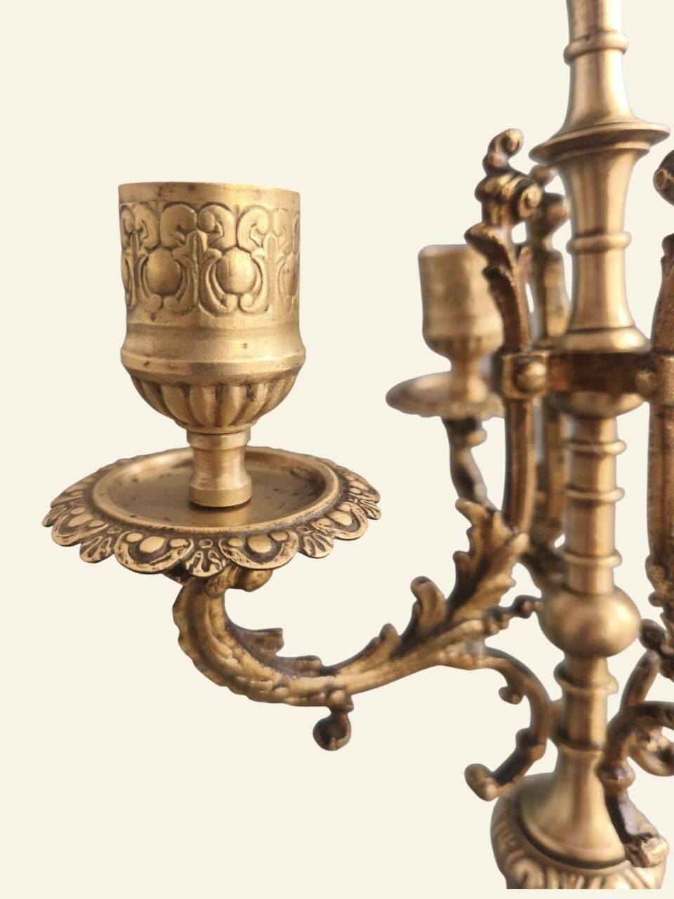 Pair of table candelabra in marble and bronze, Napoleon III style.