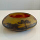 Circular glass bowl - hand-painted by Jean Simon Peynaud