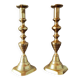 Pair of antique solid brass candlesticks