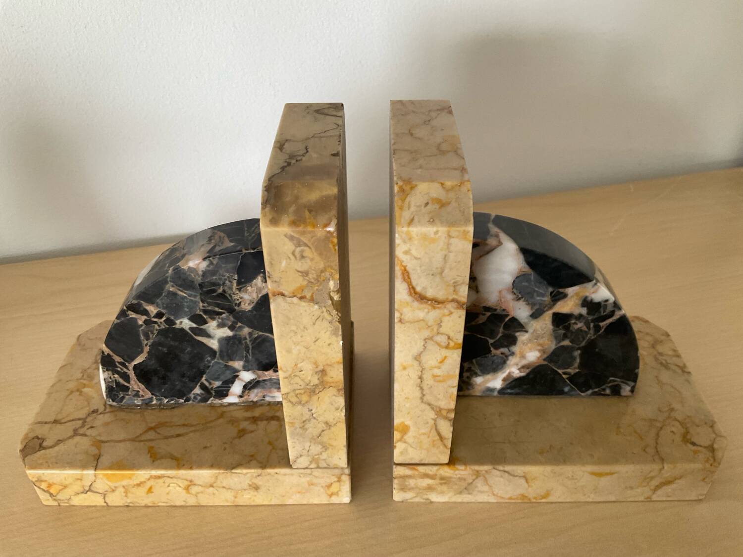 Pair of Art Deco marble bookends