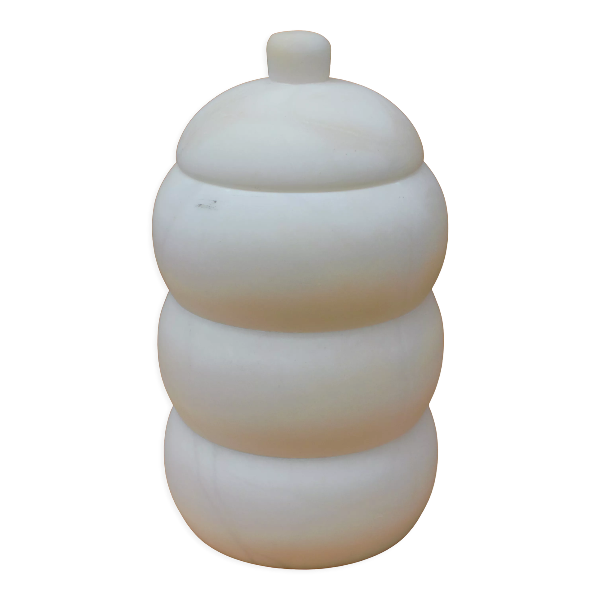 Old white marble pot