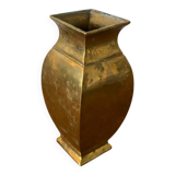 Ancien vase style deknudt en laiton massif vintage #b972