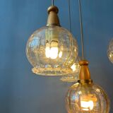 Vintage Hustadt Leuchten glass cascade pendant lamp