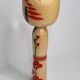 Vintage Japanese Kokeshi doll dated 1987, signed and numbered, floral decoration, 36 cm