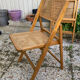 Lot de 3 chaises pliantes en bois et cannage