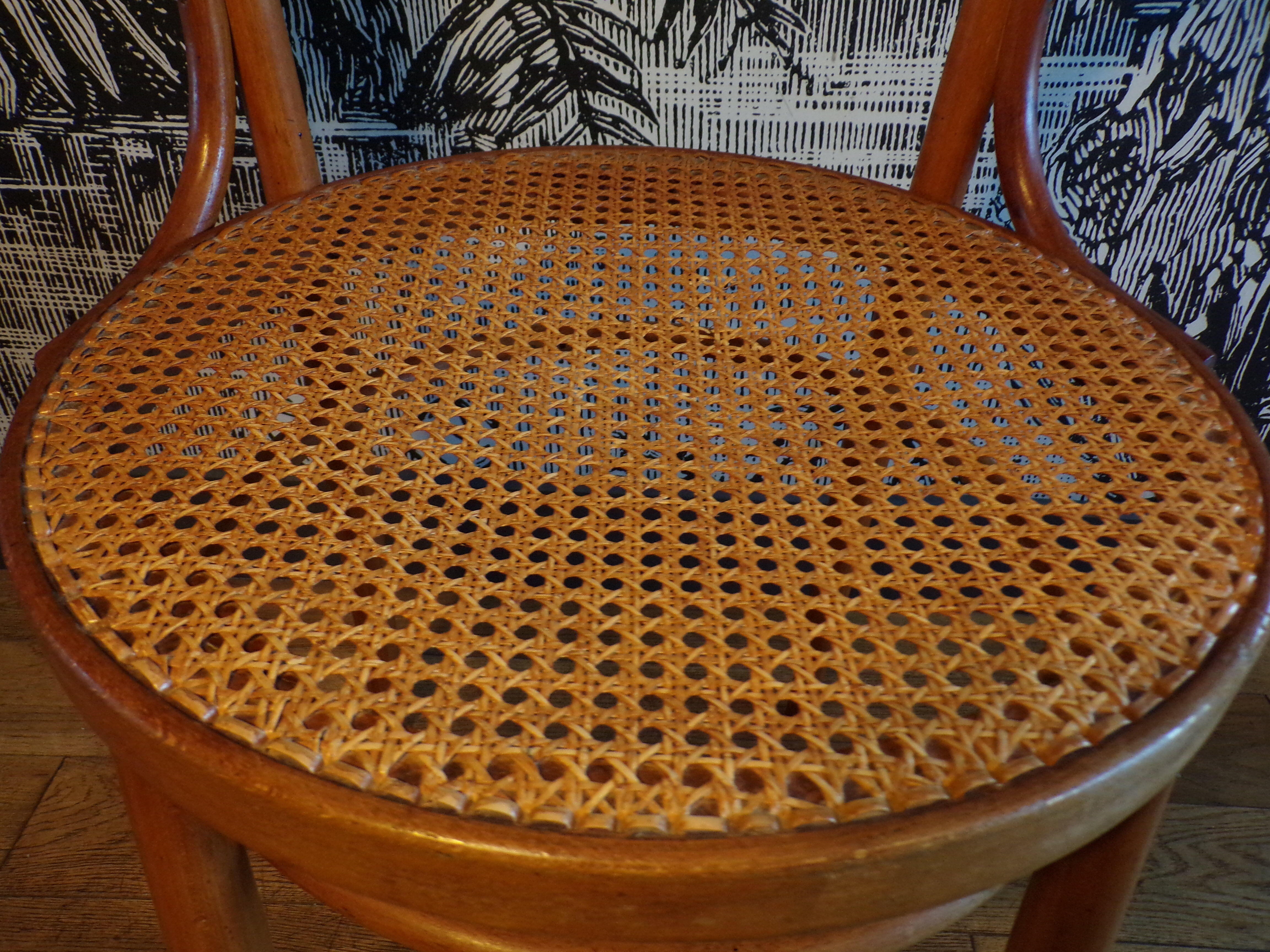 Vintage curved wood armchair