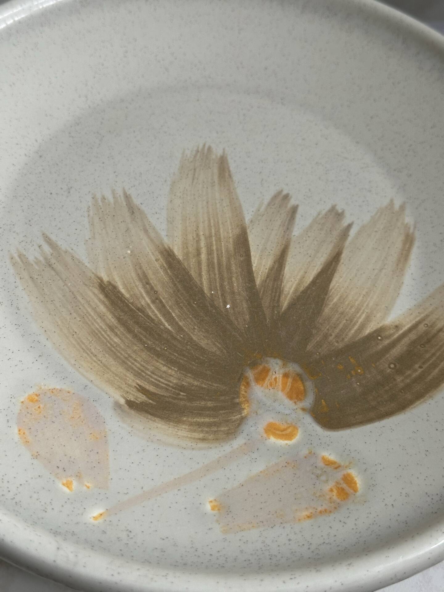 Ensemble de 4 assiettes en céramique vintage par Sarreguemines années 1970 florales