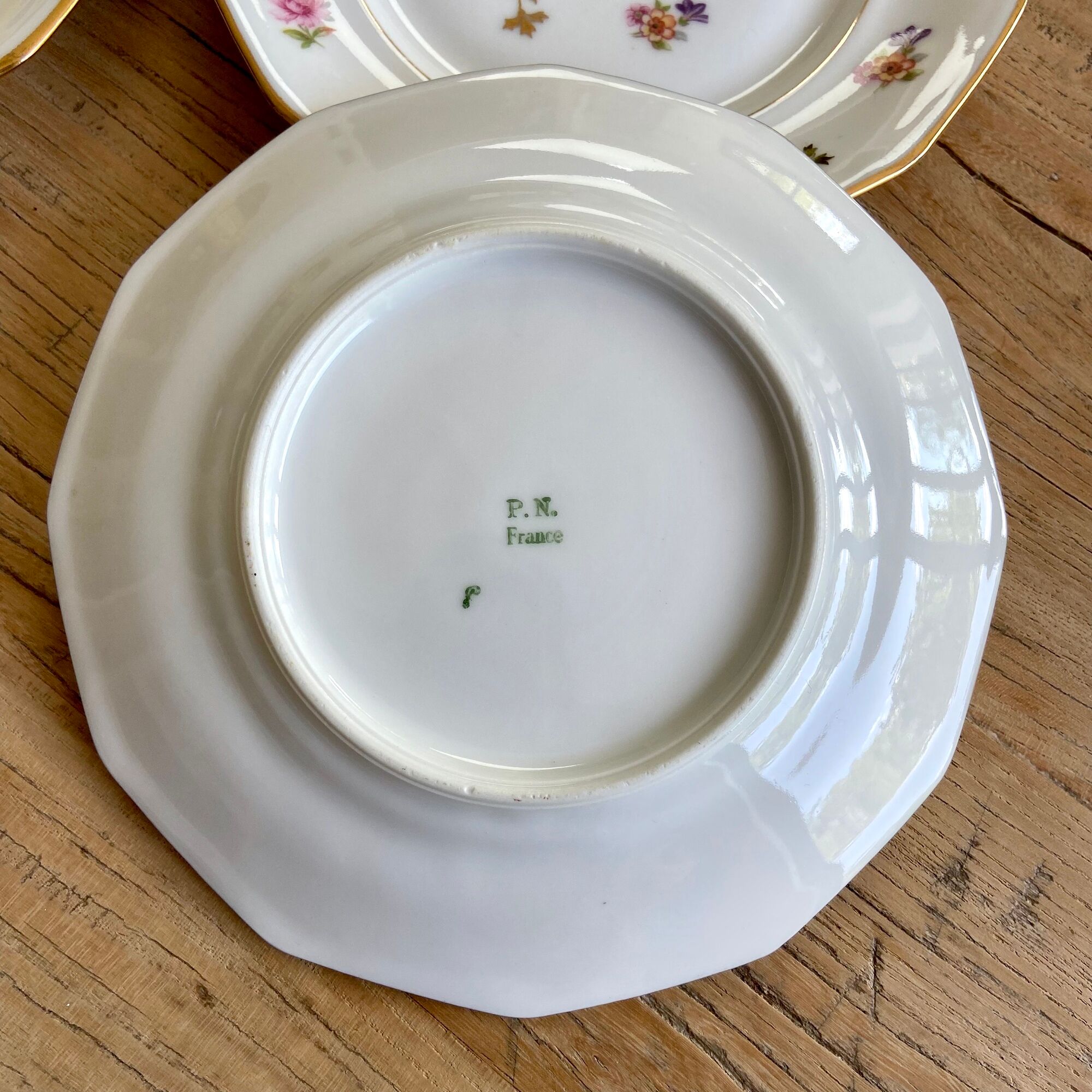 6 dessert plates porcelain france vintage