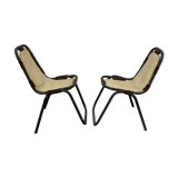 Paire de chaises tubulaires en fer