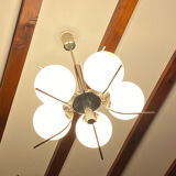 Chrome and opaline chandelier 70