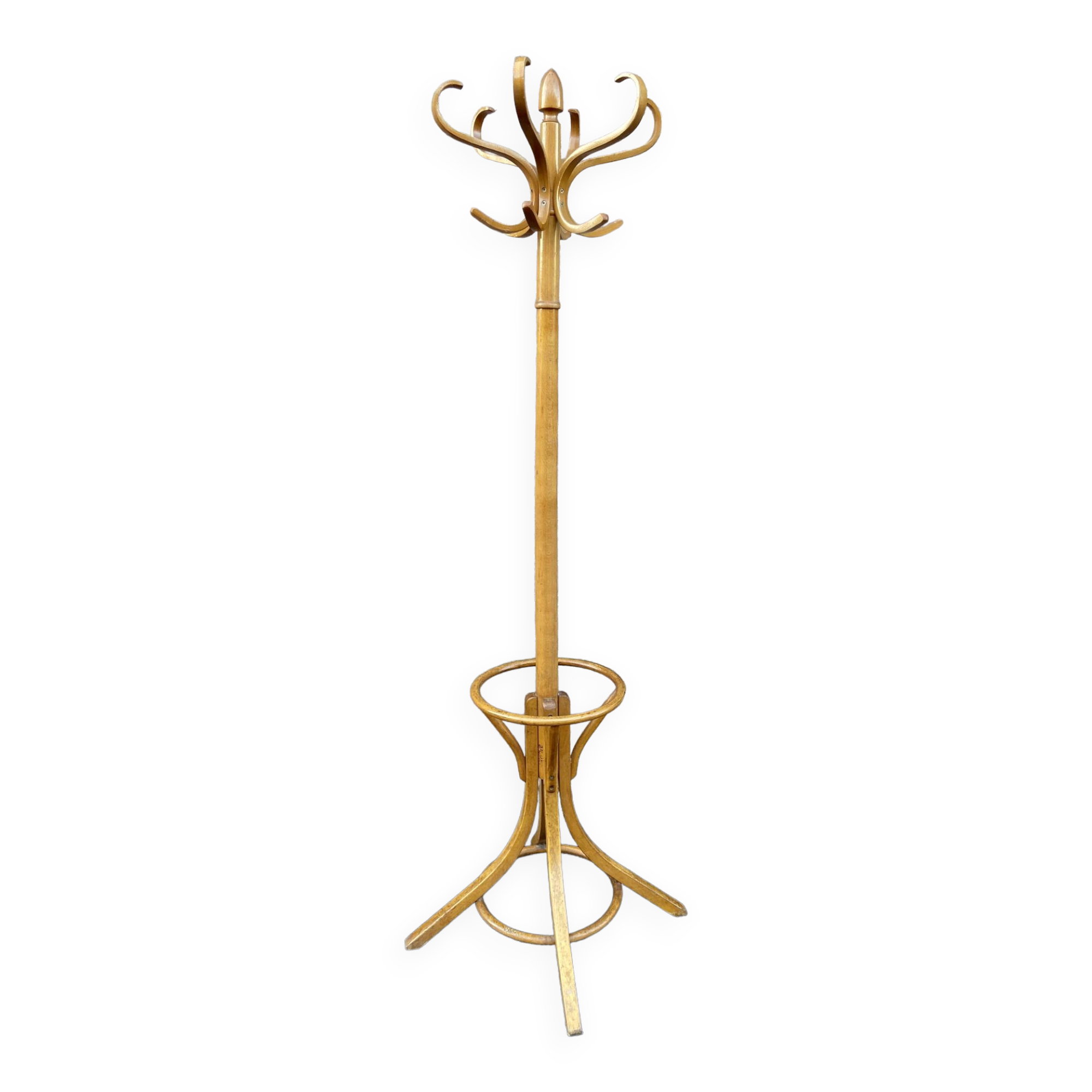 Baumann coat rack on vintage parrot stand 1960