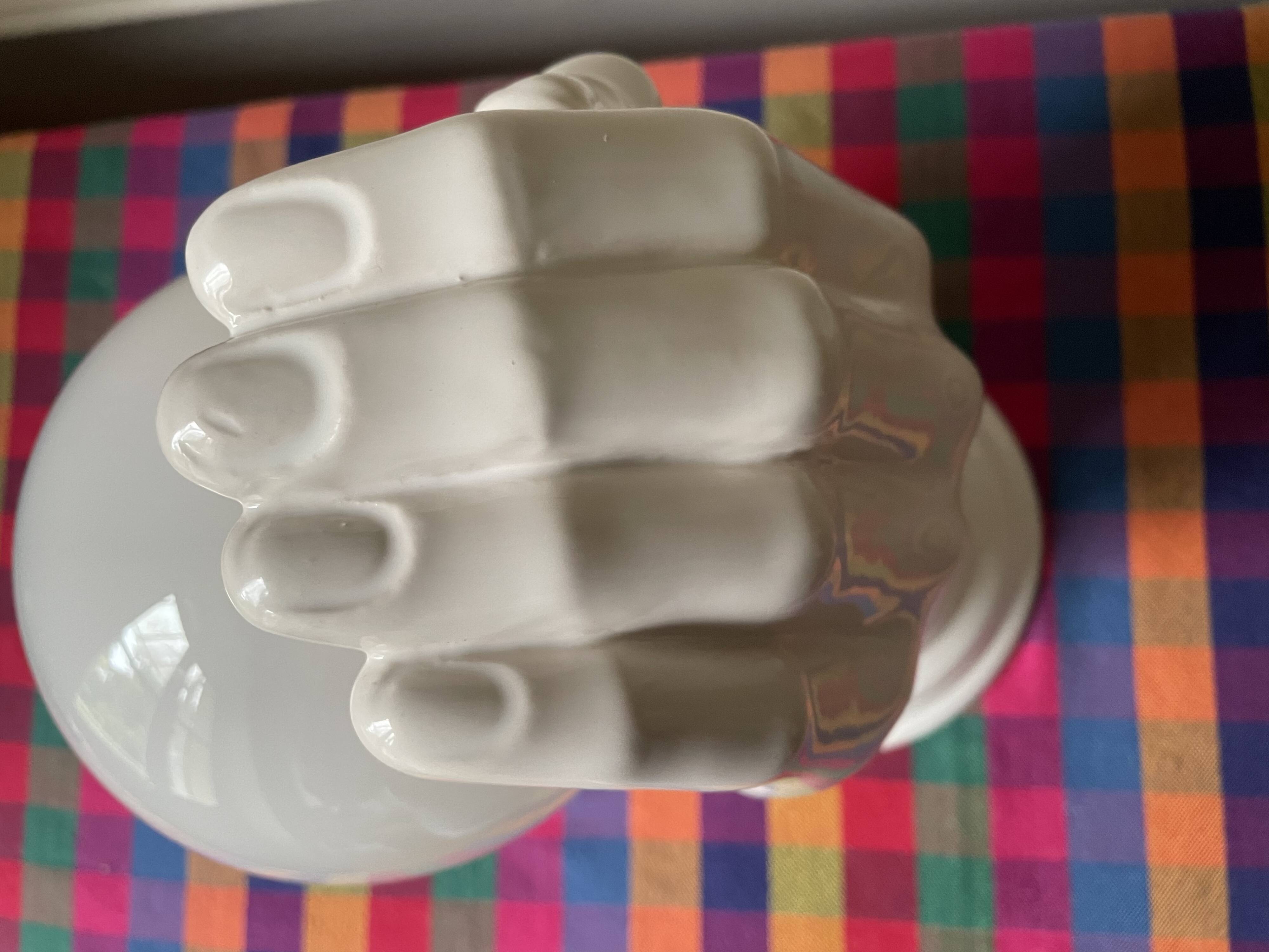 70s ceramic hand wall light