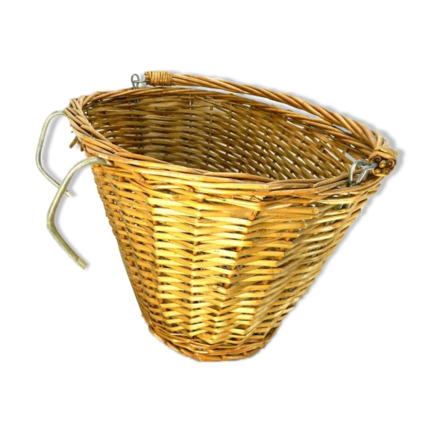 Vintage wicker bike basket, market basket
