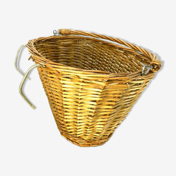 Vintage wicker bike basket, market basket