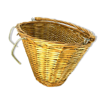 Vintage wicker bike basket, market basket