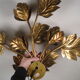 Applique murale fleur feuillage en métal doré par Hans Kögl, 1970