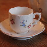 Hand-painted floral porcelain mocha service