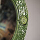 Oval green ceramic mirror - 73x51cm