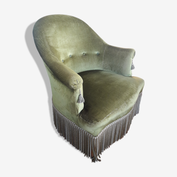 Green velvet toad chair