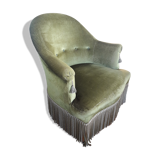 Fauteuil crapaud velours vert