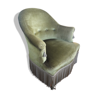 Green velvet toad chair