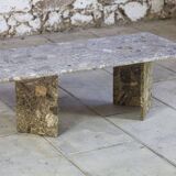 Table basse en travertin terrazzo, 1970