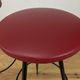 Paire de tabourets de bar tripode 1950, métal et simili cuir rouge