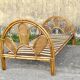 Single rattan and peacock cane bed