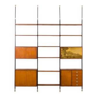 Italian floor to celling mid-century wall unit, 1960s