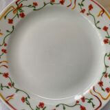 Dessert plate orange-red floral pattern