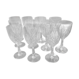 Set of 11 Saint Louis crystal wine glasses