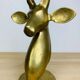 XXL vintage brass antelope head sculpture