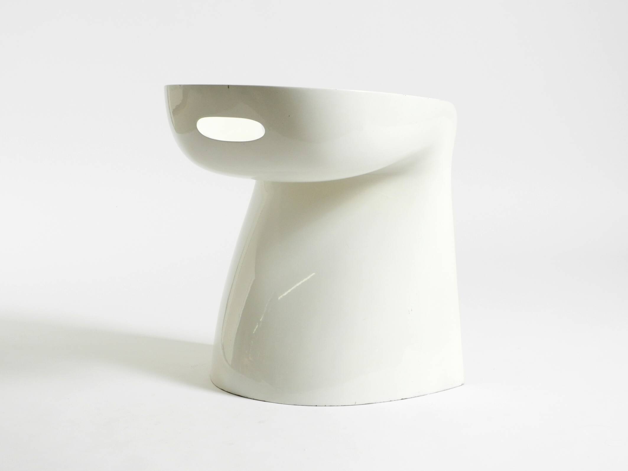 White stool by Winfried Staeb from the 1970s for the Form + Life Collection