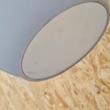 Oval pendant light in white opaline 1960