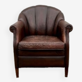 Leather club chair