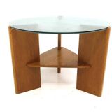 Glass and elm coffee table, Denmark, 1940