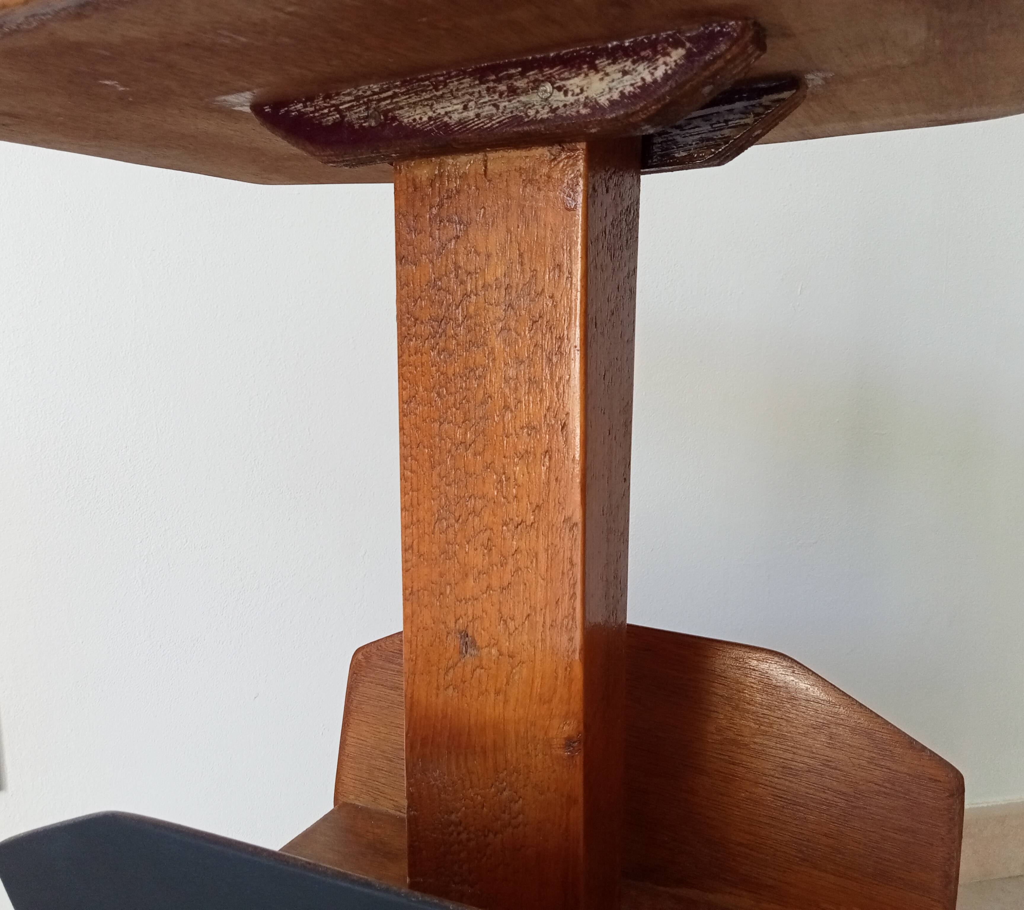 Vintage folk art magazine rack side table