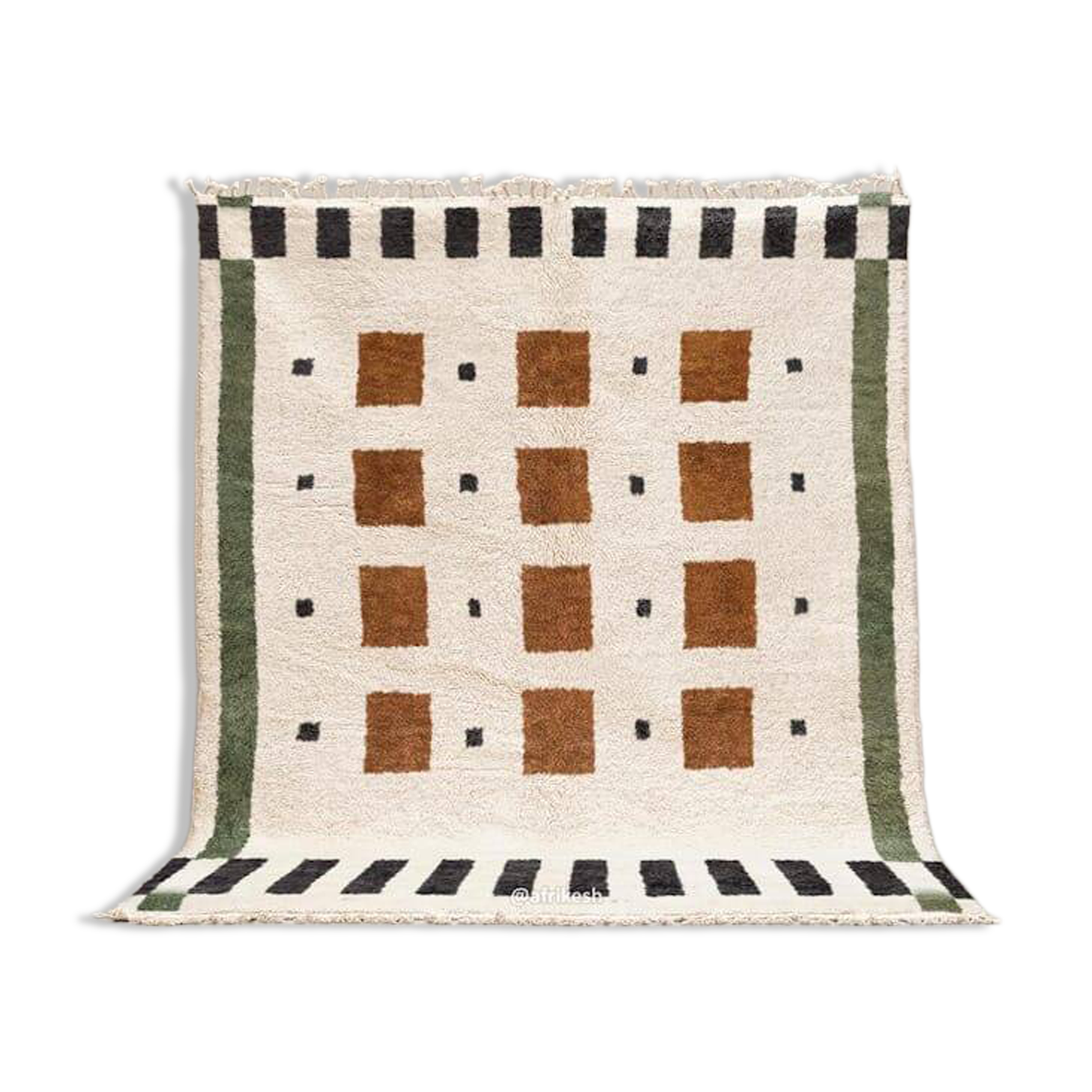 Handmade pure wool rug, traditional size 200 x 300 cm.