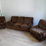 Set vintage sofa bed and 2 armchairs