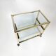 Vintage chrome and gold side table from the 1980s.