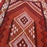 Berber red carpet handmade in pure wool